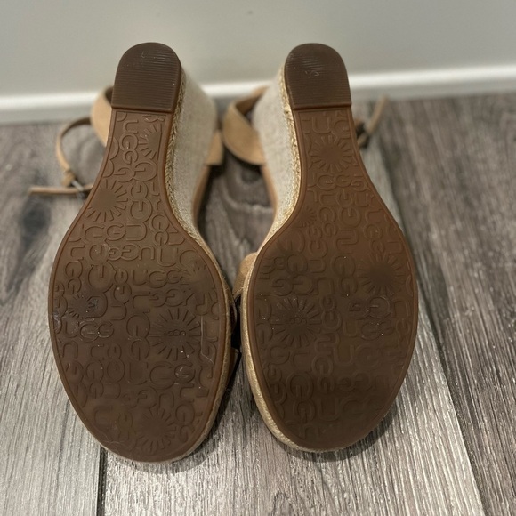 UGG Nyssa Suede Wedges sz 8.5 in Sand - Picture 3 of 7